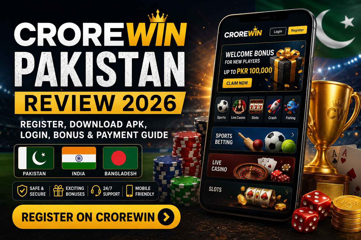 CroreWin Pakistan Review 2026 – Register, Download APK, Login, Bonus & Payment Guide