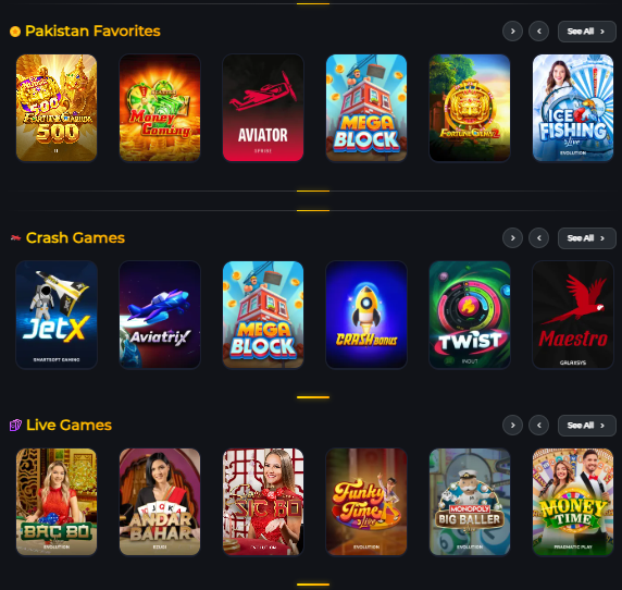 Casino and sports games available on CroreWin